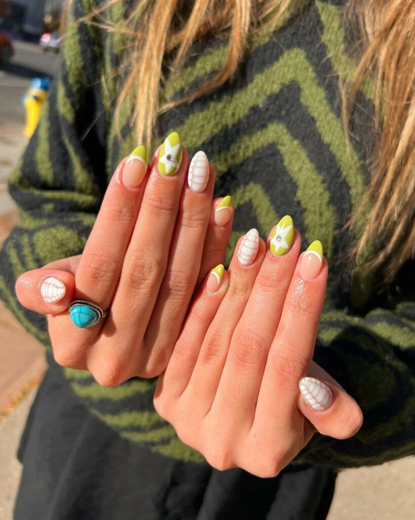 Explore 44 Olive Green Nail Designs in 2024 40 Abstract Mix on Olive Green Base