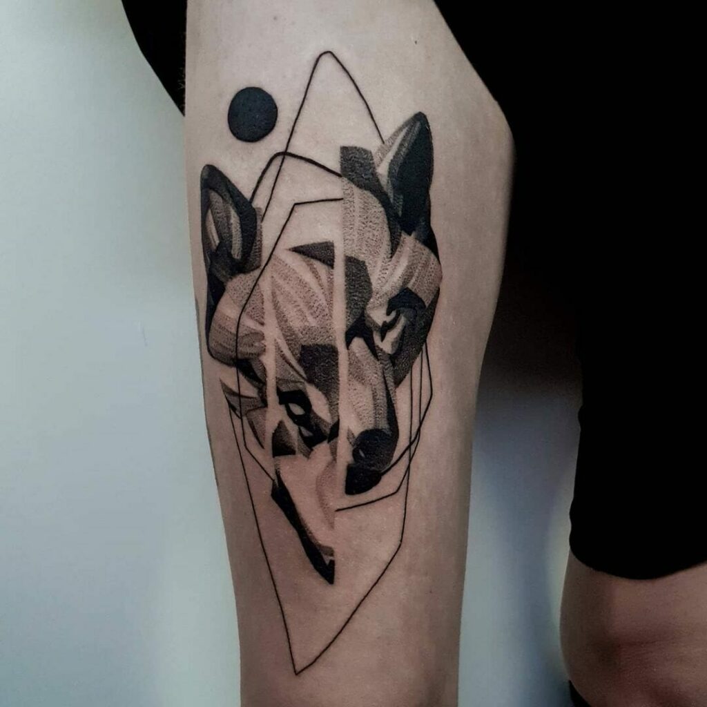 12+ Wolf Tattoo Sleeve Ideas To Inspire You! 17 Abstract Modern Wolf Tattoos