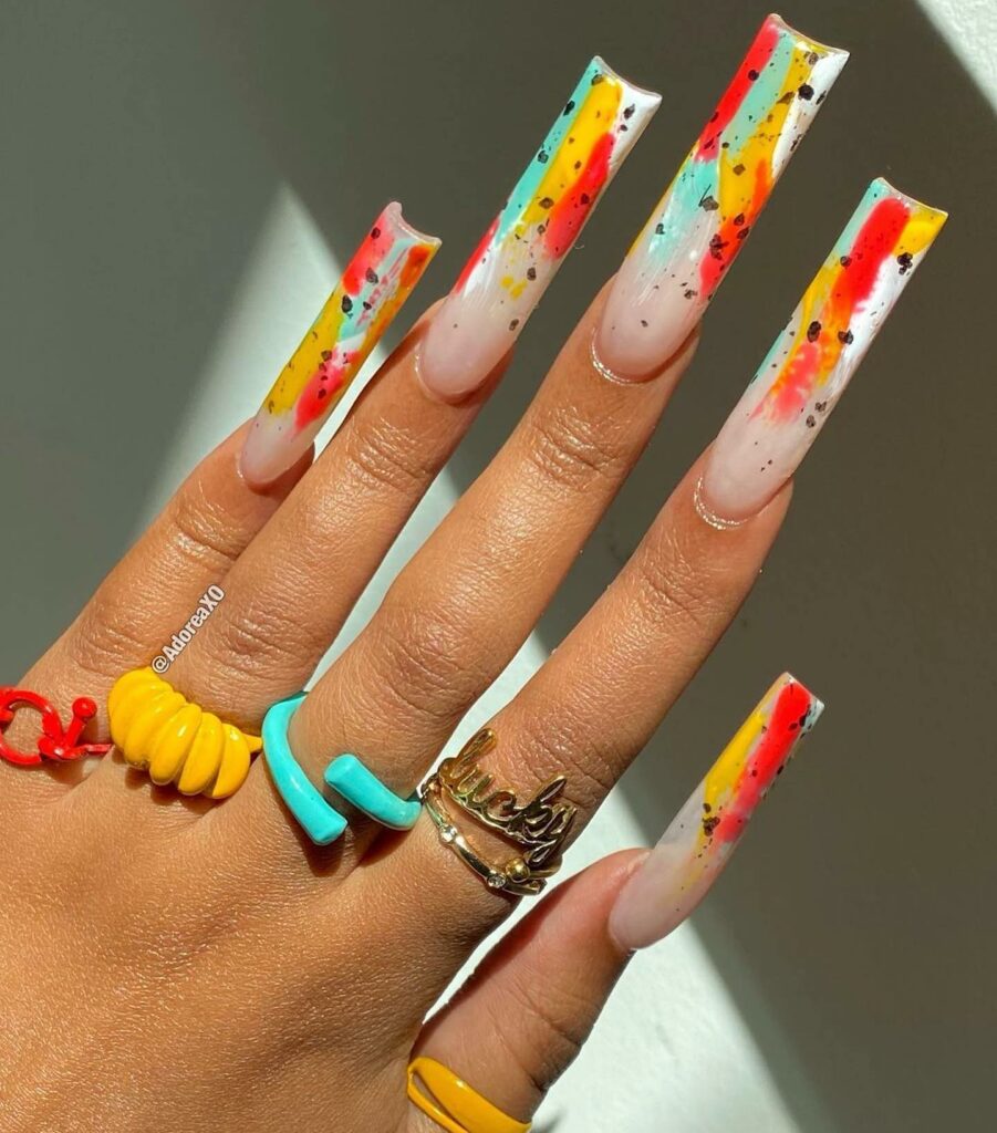 To Inspire You in 2024: 55 Amazing Abstract Nail Designs 20 Abstract Nail10