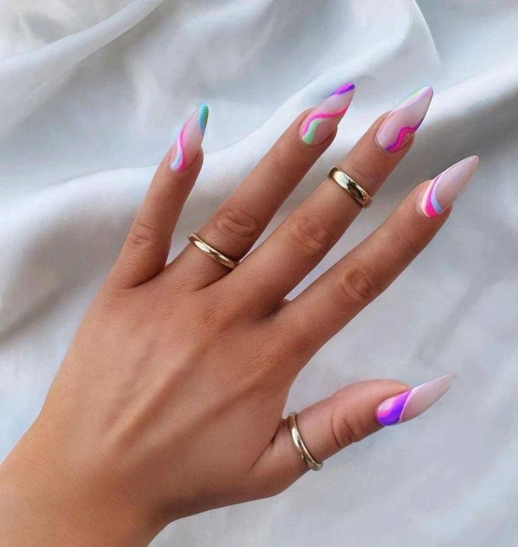 To Inspire You in 2024: 55 Amazing Abstract Nail Designs 24 Abstract Nail14