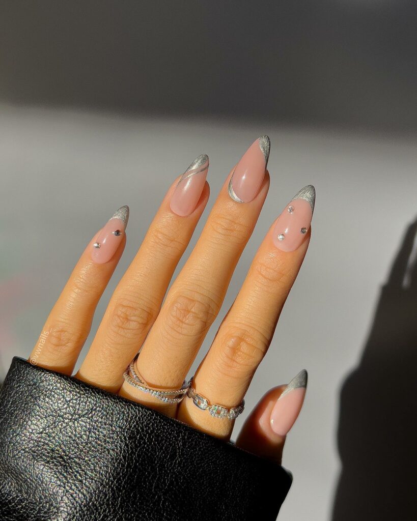 50 Latest Clear Nail Designs To Try In 2024! 27 Abstract With Jewels Clear Nail Designs