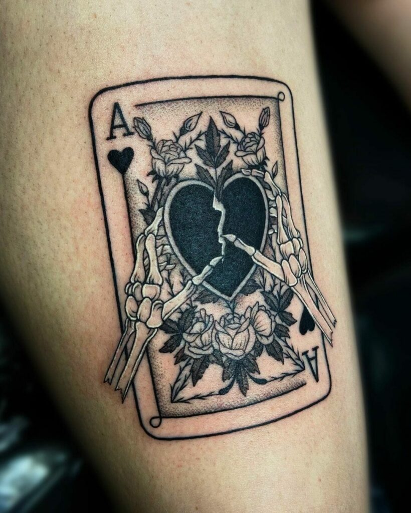 11+ Playing Cards Tattoo Ideas To Inspire You! 10 Ace Of Hearts Skeleton Tattoo
