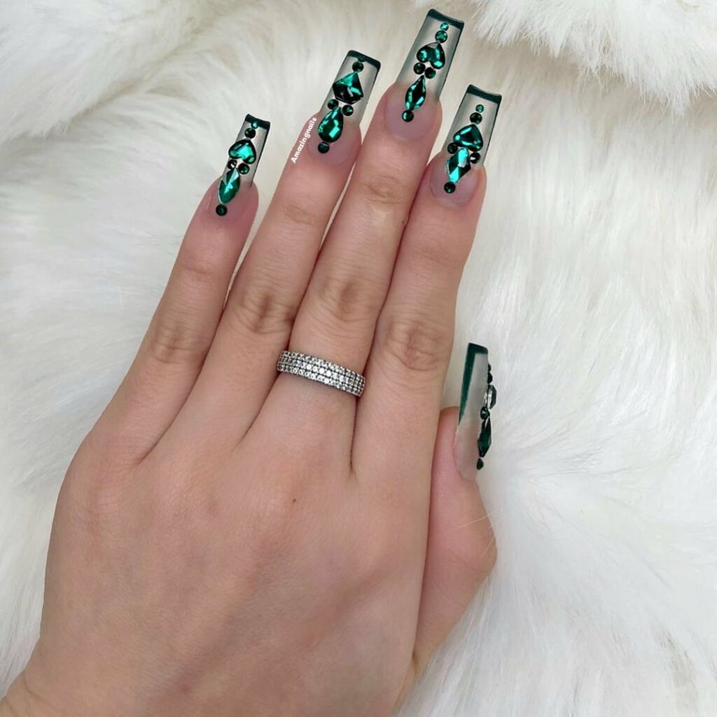 Get Festive with 25 Green Christmas Nail Ideas in 2024 20 Lustrous Acrylic Green Christmas Nails