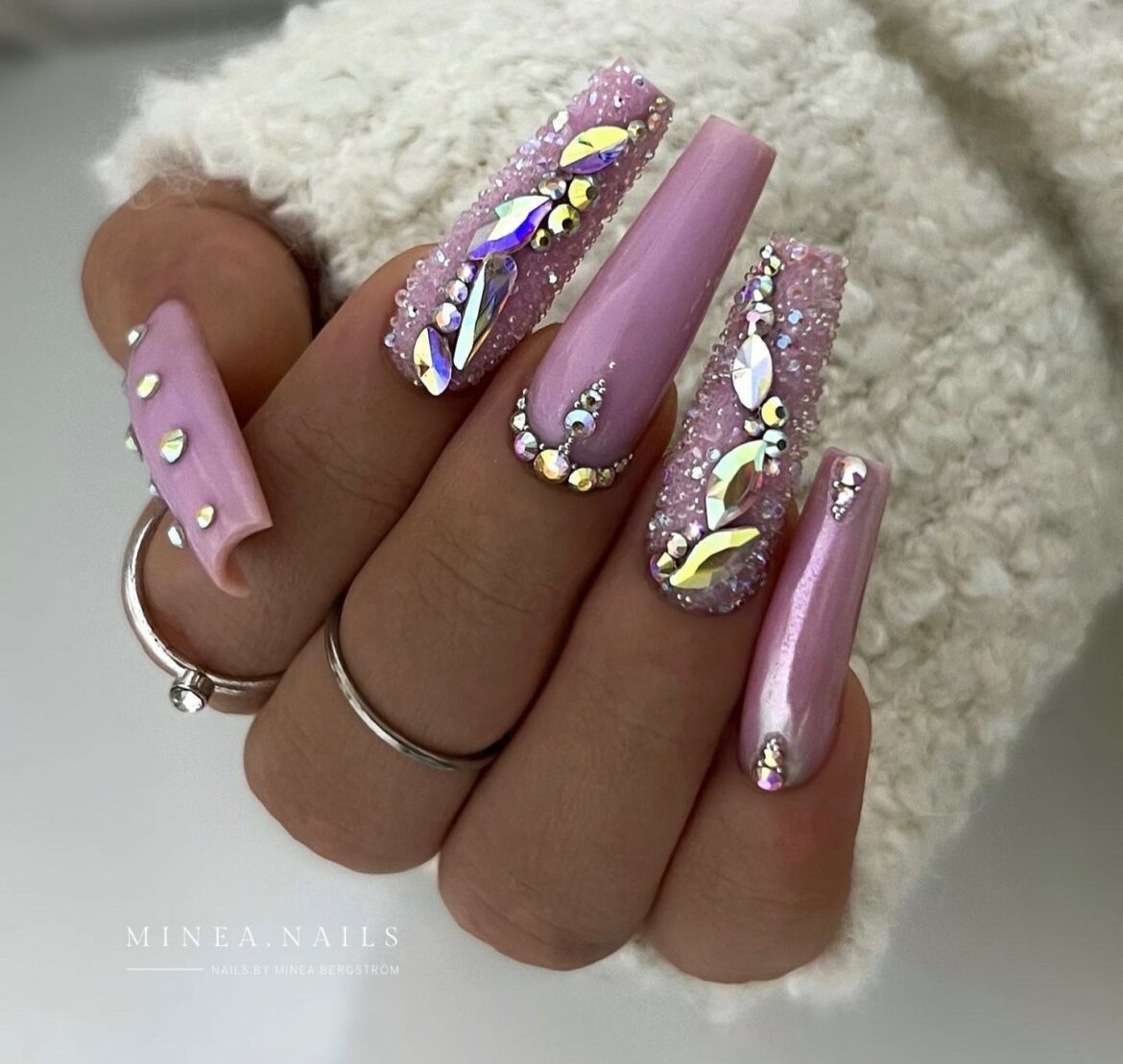 Get Festive with 30 Acrylic Christmas Nail Ideas in 2024 19 Lilac Glamour Acrylic Christmas Nails