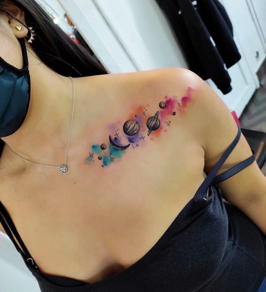 11+ Acuarela Tattoo Ideas That Will Blow Your Mind! 12 Acuarela Estilo Planets Tatuajes