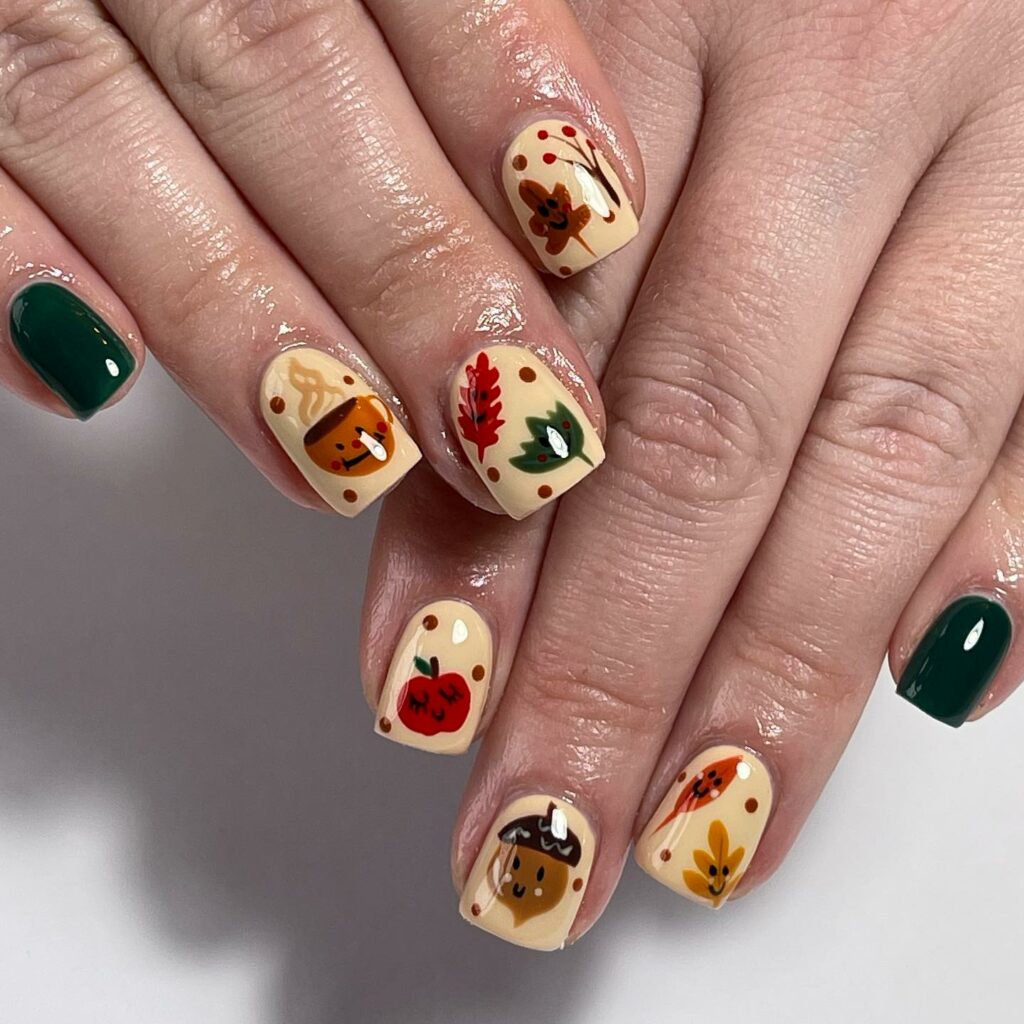 Fall in Love with 57 Short Fall Nail Designs in 2024 46 Adorable Autumn-Inspired Short Nails