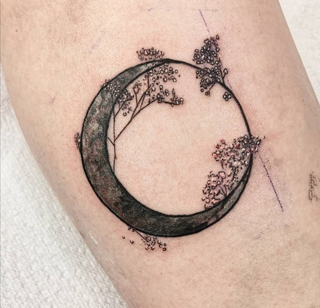 10+ Baby's Breath Tattoo Ideas You'll Have To See To Believe! 16 Aesthetic Moon And Baby's Breath Tattoo