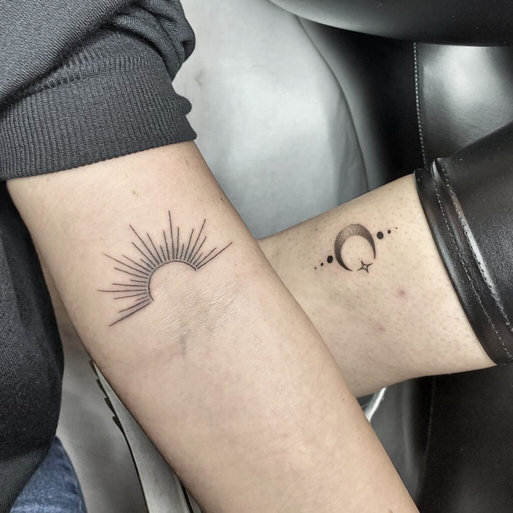 10+ Matching Sun And Moon Tattoo Ideas That Will Blow Your Mind! 18 Aesthetic Sun And Moon Matching Tattoo