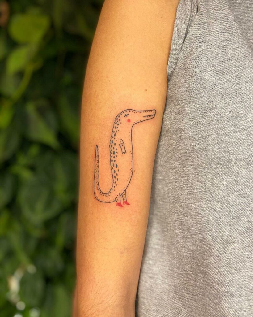 12+ Minimal Tattoo Sleeve Ideas To Inspire You! 13 Alligator Minimalist Tattoo