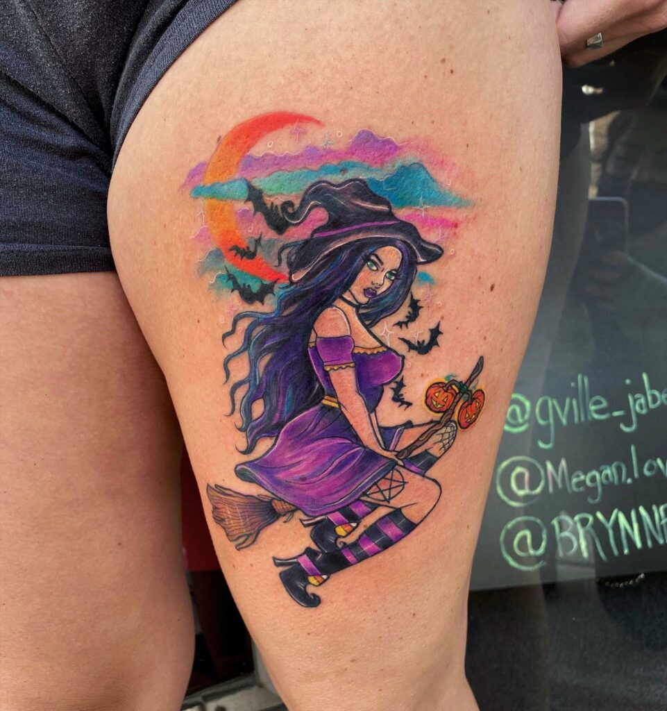 33 Halloween Tattoo Ideas for 2024 23 Alluring Witch Tattoo