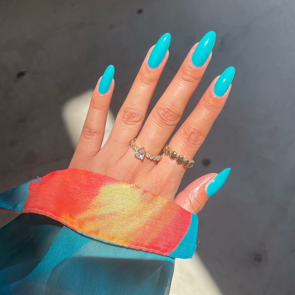 37 Latest Teal Nail Designs To Try In 2024! 32 Sleek and Chic Almond Teal Nails