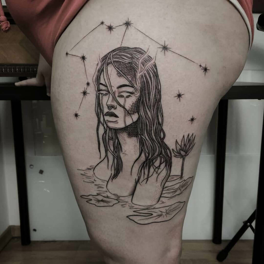 11 Latest Aquarius Constellation Tattoos To Inspire You In 2024! 16 Amazing Black Aquarius Constellation Tattoo Representing The Water-Bearer Mark For The Fighter