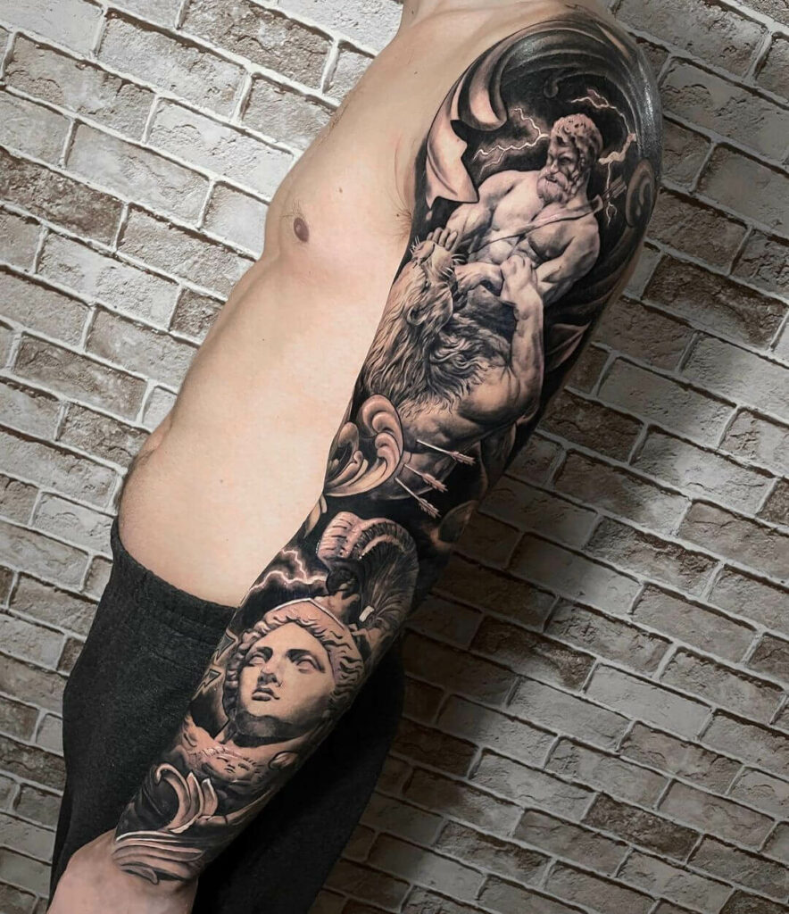 11+ Marble Tattoo Ideas That Will Blow Your Mind! 18 Amazing Blackwork Tattoo With Classical Marble Sculptures