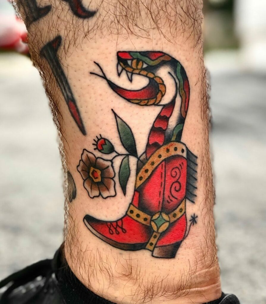 10+ Small Western Tattoo Ideas That Will Blow Your Mind! 11 Amazing Cowboy Boots and Snake Tattoo Designs