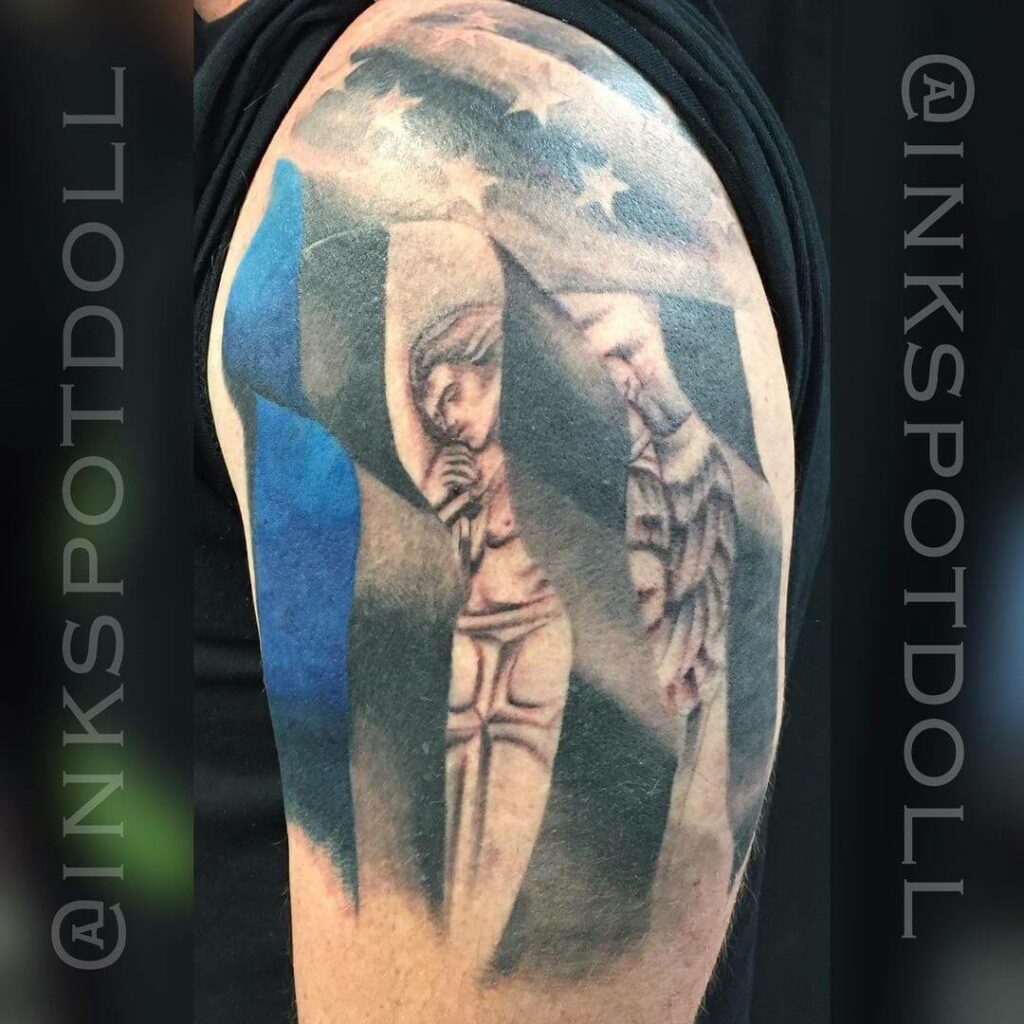 11+ Correctional Officer Tattoo Ideas That Will Blow Your Mind! 17 American Flag Law Enforcement Tattoo