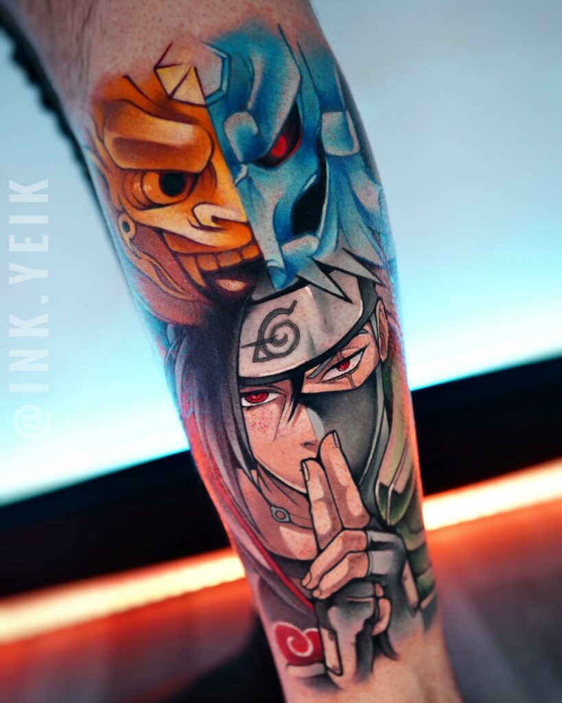 12+ Sexy Anime Tattoos Ideas To Inspire You! 20 Amine Characters Itachi and Kakashi Tattoo Design