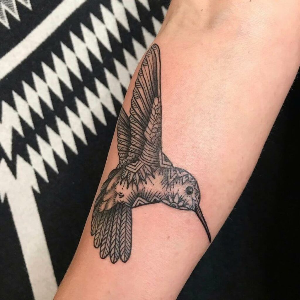 11+ Geometric Hummingbird Tattoo Ideas That Will Blow Your Mind! 13 An Example of Tribal Hummingbird Tattoos