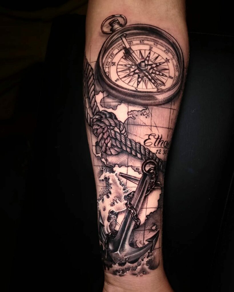 What Does A Compass Tattoo Mean 15 Anchor Compass Tattoo