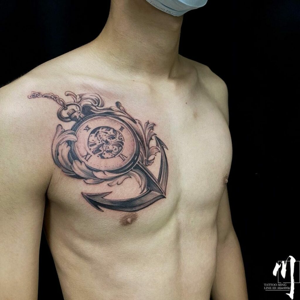 10+ Anchor Chest Tattoo Ideas That Will Blow Your Mind! 12 Anchor Symbol And Compass With Deep Anchor Tattoo Meaning