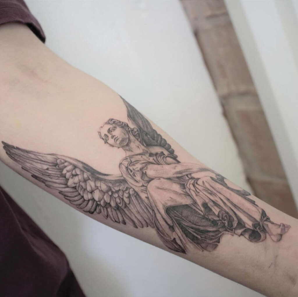 10+ Greek Statue Tattoo Ideas That Will Blow Your Mind! 17 Angel Greek Statue Tattoo