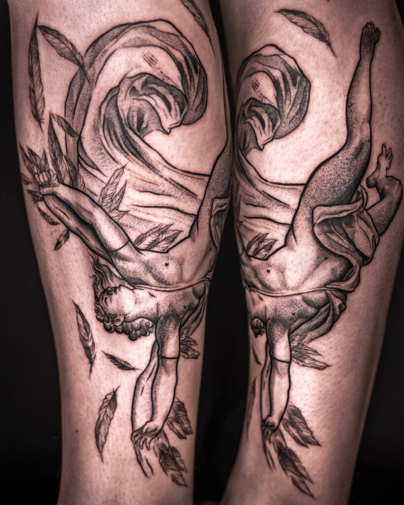 11+ Tattoo On Legs Ideas That Will Blow Your Mind! 11 Angel Leg Tattoo
