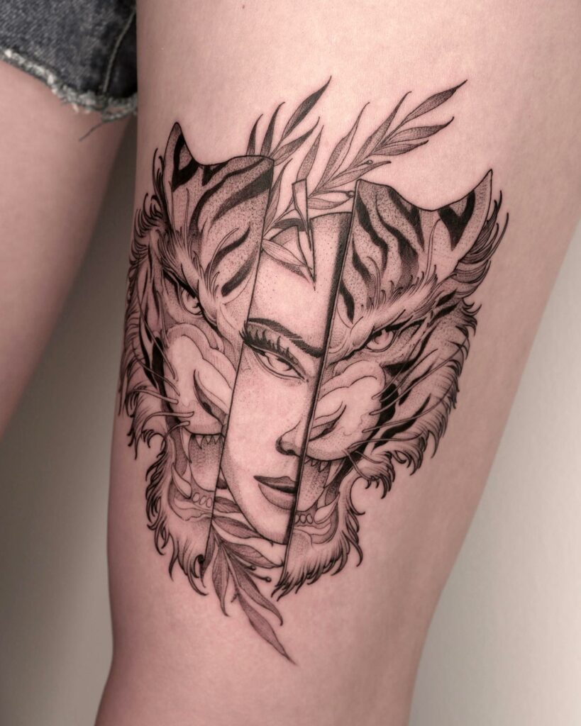 11+ Tiger Leg Tattoo Ideas That Will Blow Your Mind! 11 Angry Tiger Leg Tattoo For Girls