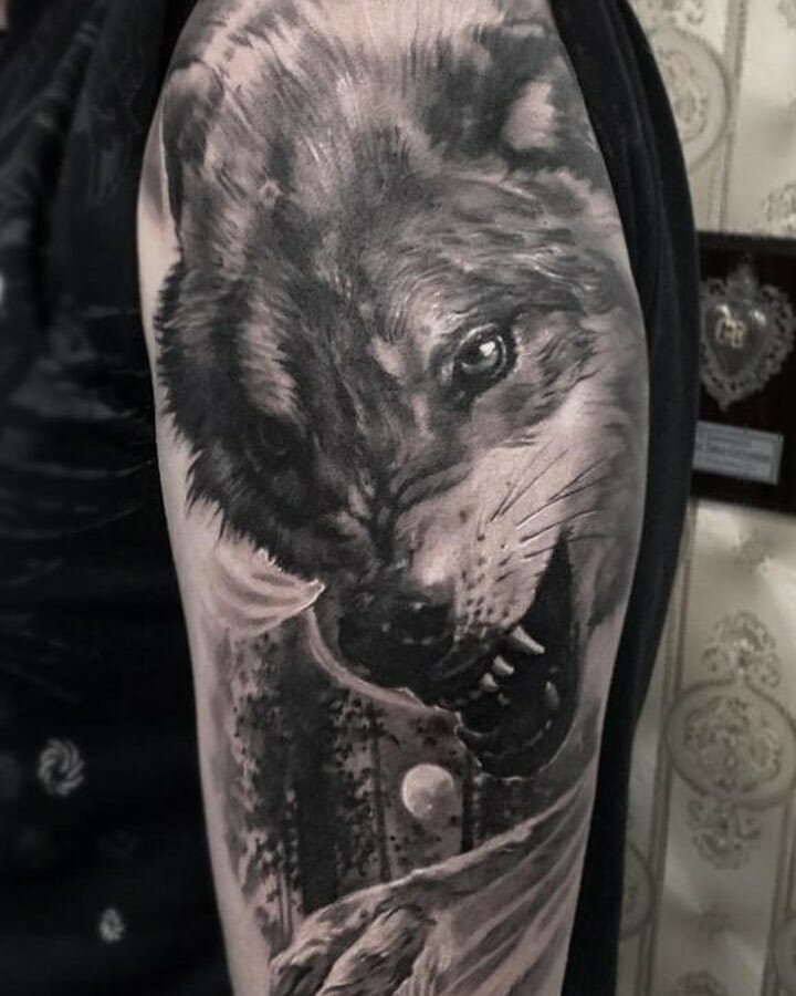 11+ Wolf Half Sleeve Tattoo Ideas That Will Blow Your Mind! 15 Angry Wolf Tattoo Idea