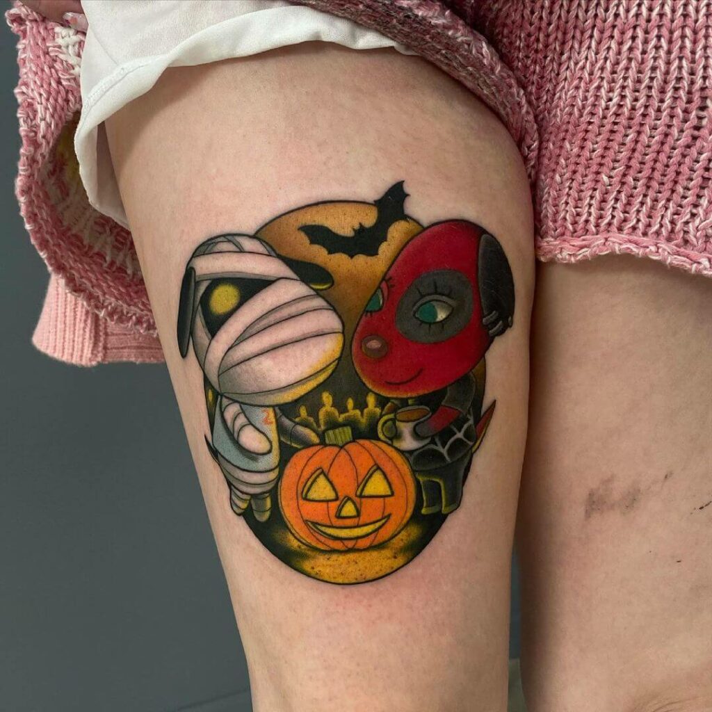 11+ Animal Crossing Tattoo Ideas That Will Blow Your Mind! 15 Animal Crossing Halloween Tattoo