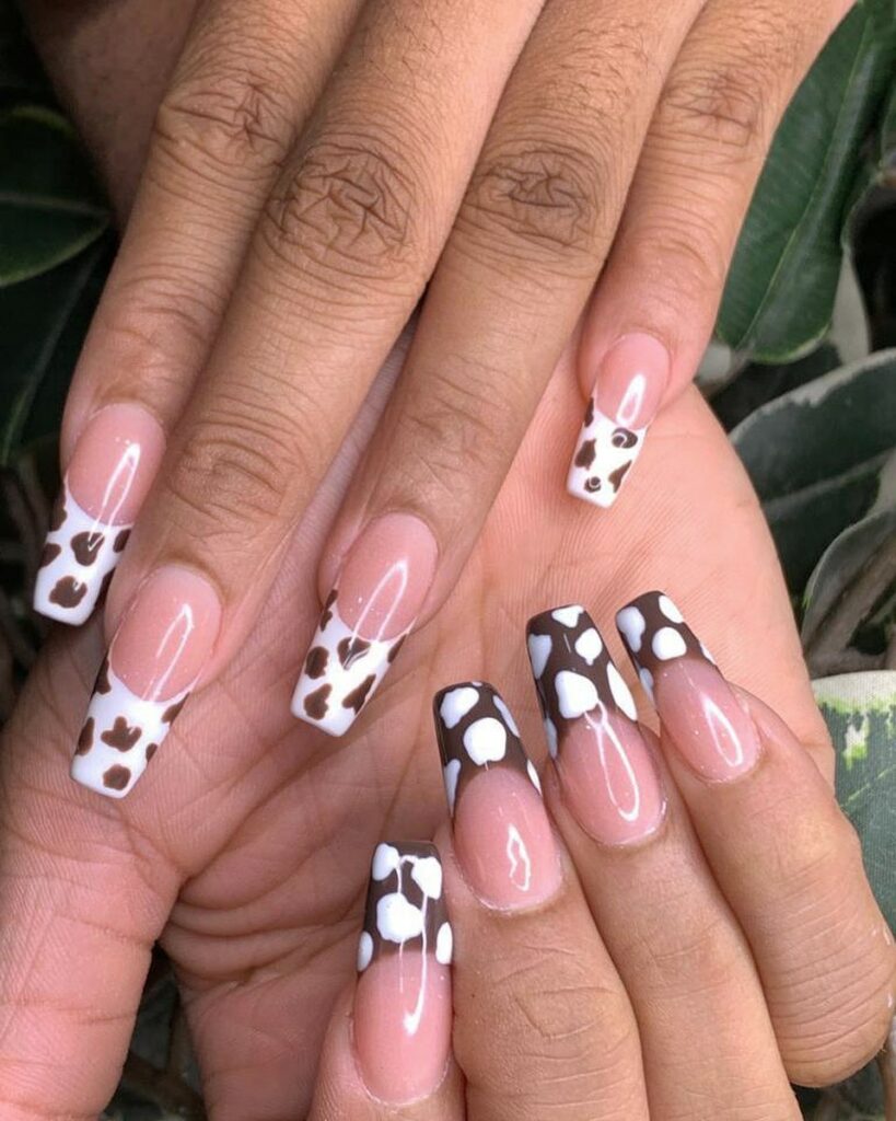 Experiment with 40 Fresh White Tip Nail Ideas for 2024 38 Animal Print Accents