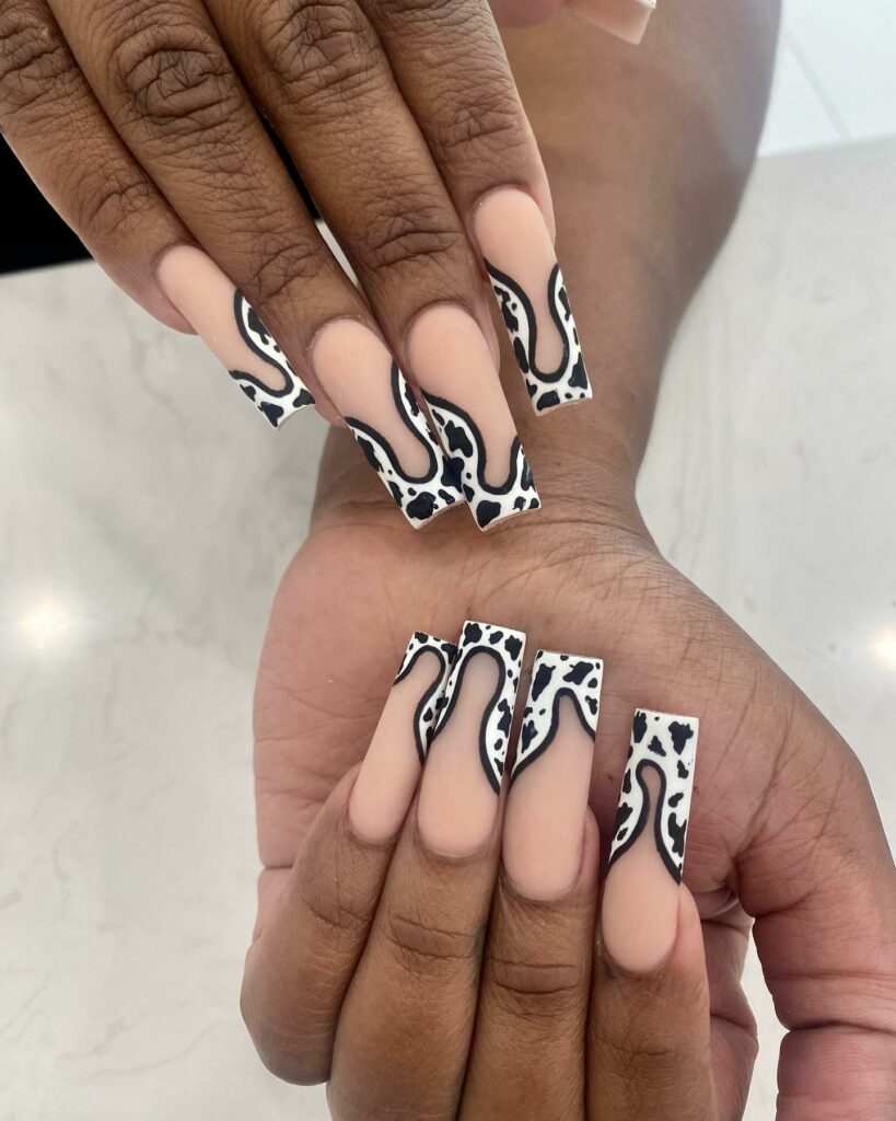 Experiment with 40 Fresh White Tip Nail Ideas for 2024 47 Animal Prints nails