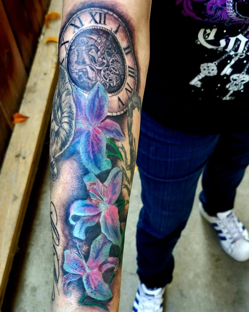 AMAZING ORCHID TATTOOS + THEIR COOL MEANINGS 31 Lily and Orchid Tattoo