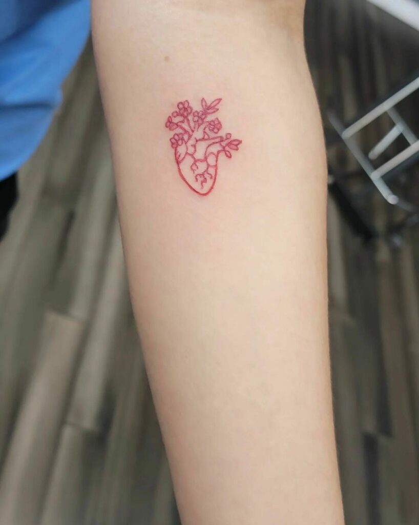 11+ Heart and Flower Tattoo Ideas That Will Blow Your Mind! 16 Minimalist Heart Tattoo Designs