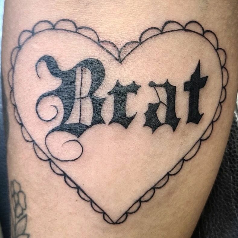 11+ Brat Tattoo Ideas That Will Blow Your Mind! 11 Brat Inside Heart Tattoo Designs