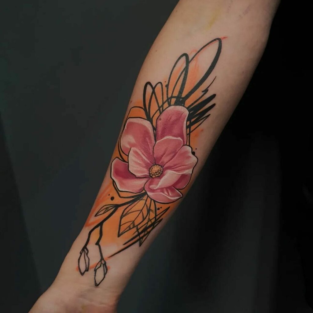 10+ Arm Flower Tattoo Ideas You’ll Have To See To Believe! 16 Realistic Red And Black Arm Flower Tattoo