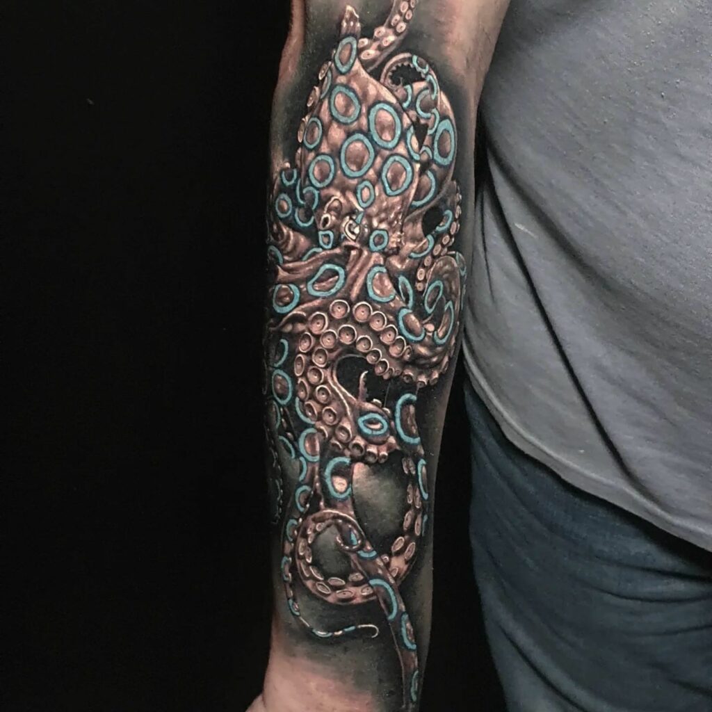 OCTOPUS TATTOOS - WHAT DO THEY REALLY MEAN? 12 AMAZING DESIGNS TO INSPIRE YOU 13 Blue Ringed Octopus Tattoo