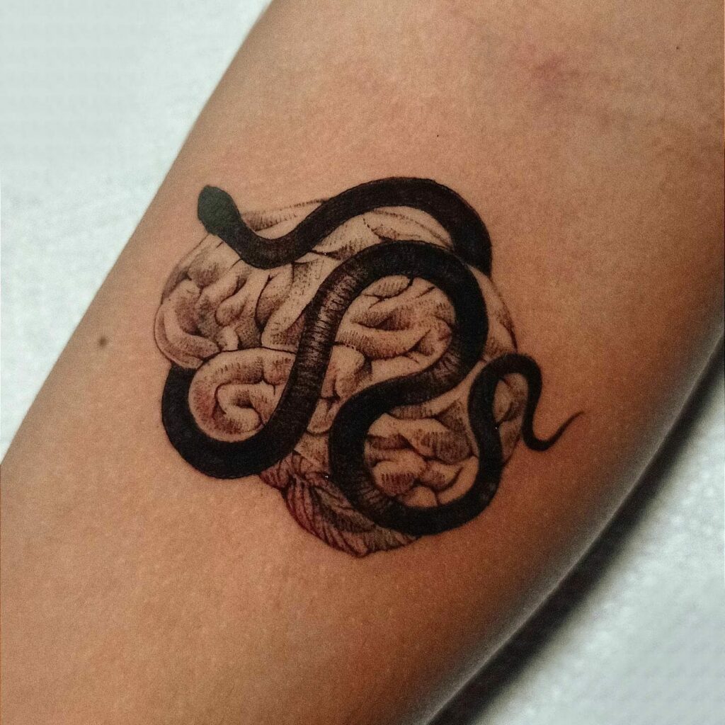 10+ Mamba Mentality Tattoo Ideas That Will Blow Your Mind! 17 Black Mamba Brain Tattoo