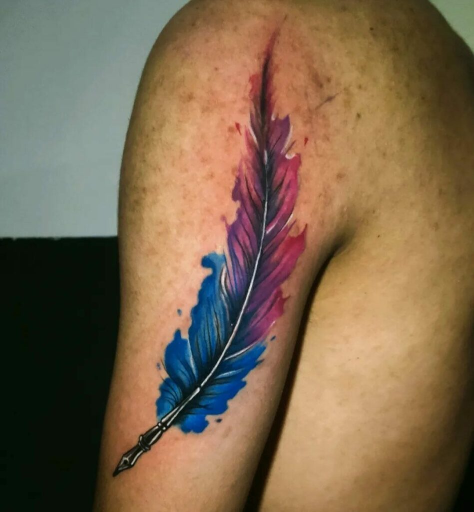 10+ Medium Tattoo Ideas You’ll Have To See To Believe! 14 Beautiful Flow Ink Feather Tattoo
