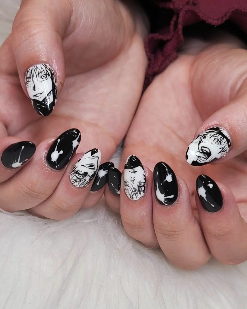 Embrace 40 Anime Nail Designs in 2024 34 Jujutsu Kaisen Chic