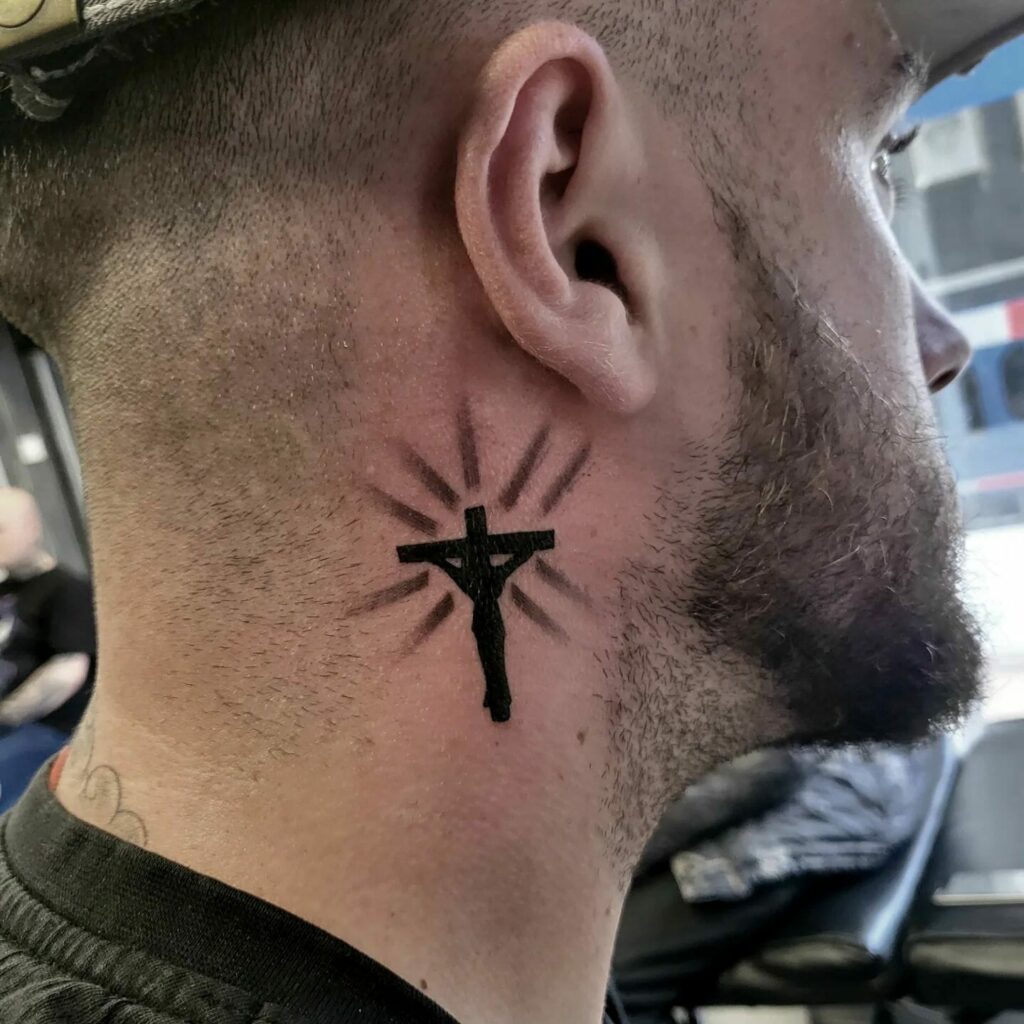 12+ Neck Cross Tattoo Ideas To Inspire You! 19 Jesus Cross Tattoo Design On Neck