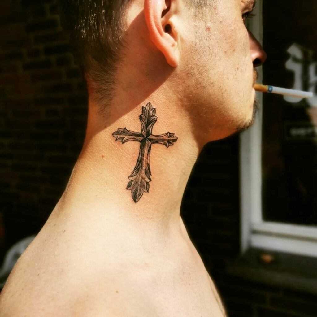 12+ Neck Cross Tattoo Ideas To Inspire You! 16 Unique Cross Tattoo Design On Neck