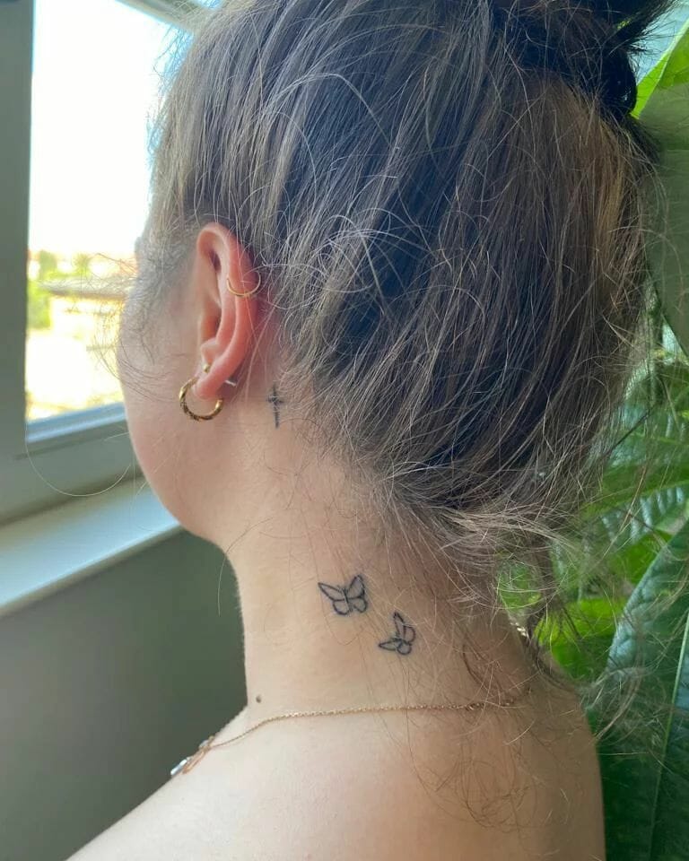 12+ Neck Cross Tattoo Ideas To Inspire You! 13 Small Black Neck Cross Tattoo