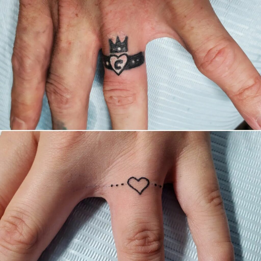 10 Best Wedding Ring Tattoo Ideas - Updated For 2024 12 Crown Wedding Ring Tattoo