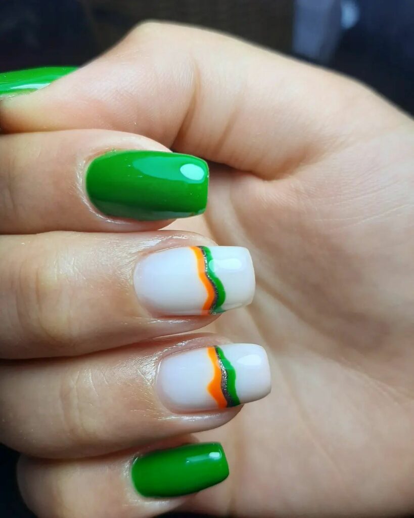 35 Latest St Patrick's Day Nail Designs To Try In 2024! 17 The Tricolor Classic