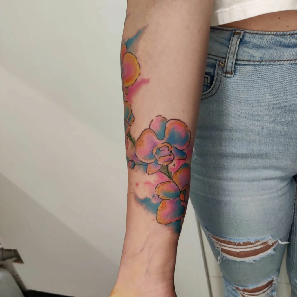 AMAZING ORCHID TATTOOS + THEIR COOL MEANINGS 18 Watercolor Orchid Tattoo