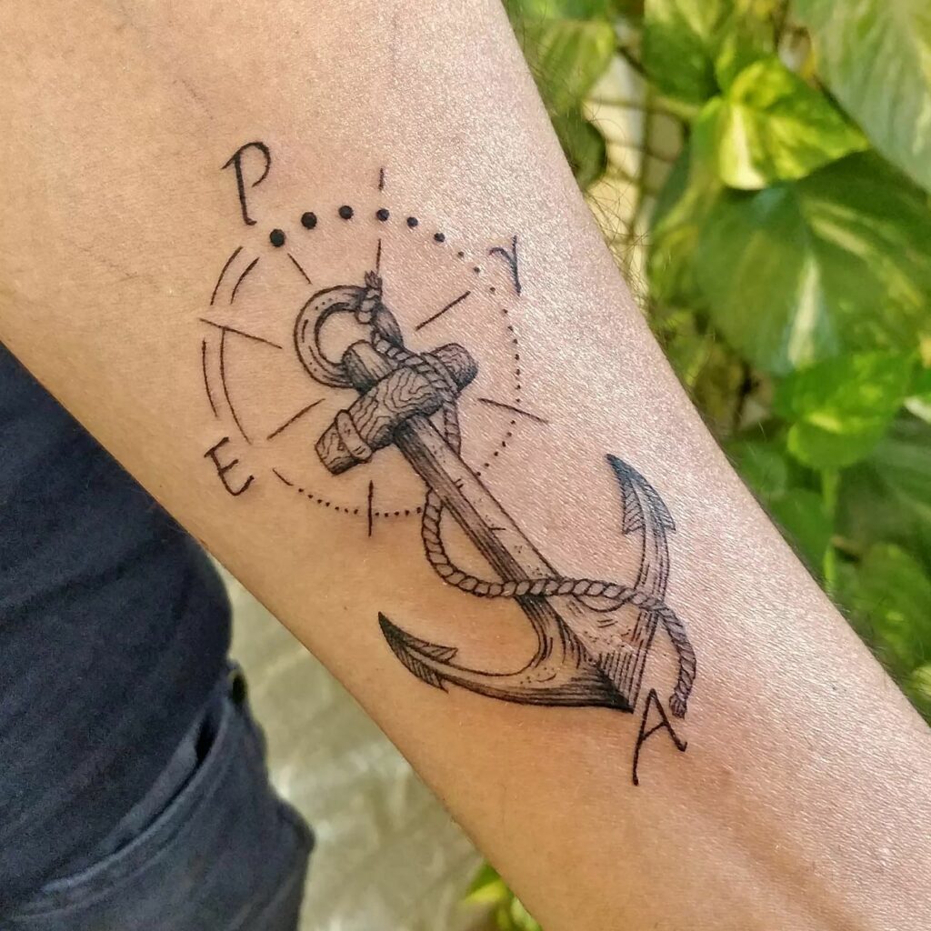 10 AMAZING COMPASS TATTOO DESIGNS TO INSPIRE YOU IN 2024! 22 ANCHOR COMPASS TATTOO