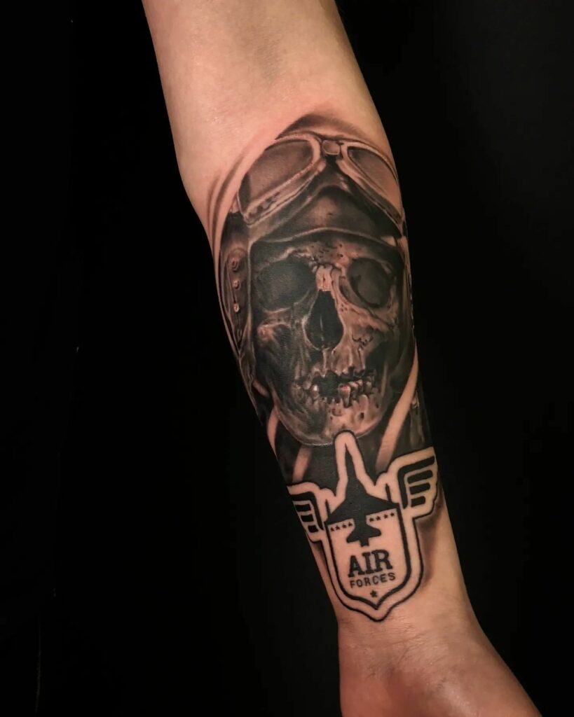 13+ Air Force Tattoo Ideas That Will Blow Your Mind! 14 Airman in Cockpit tattoo