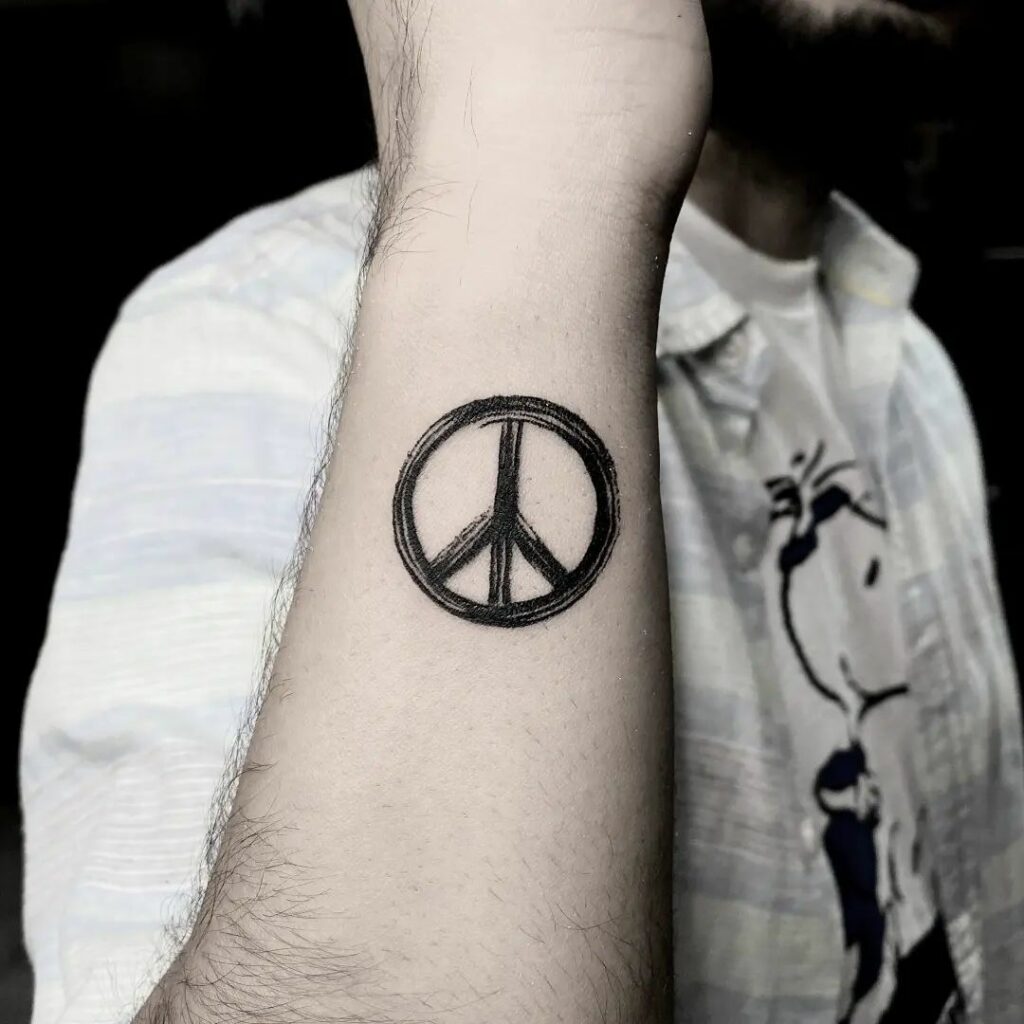 Amazing Peace Sign Tattoo Ideas To Inspire You in 2024 15 Black Line Peace Sign Tattoos