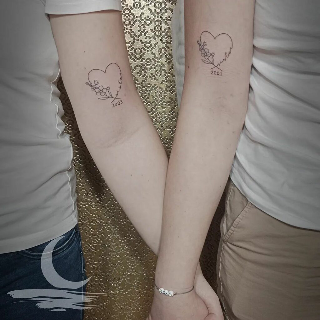 AMAZING MATCHING SISTER TATTOO IDEAS - NEW & UPDATED 2024 28 Date Sister Tattoos