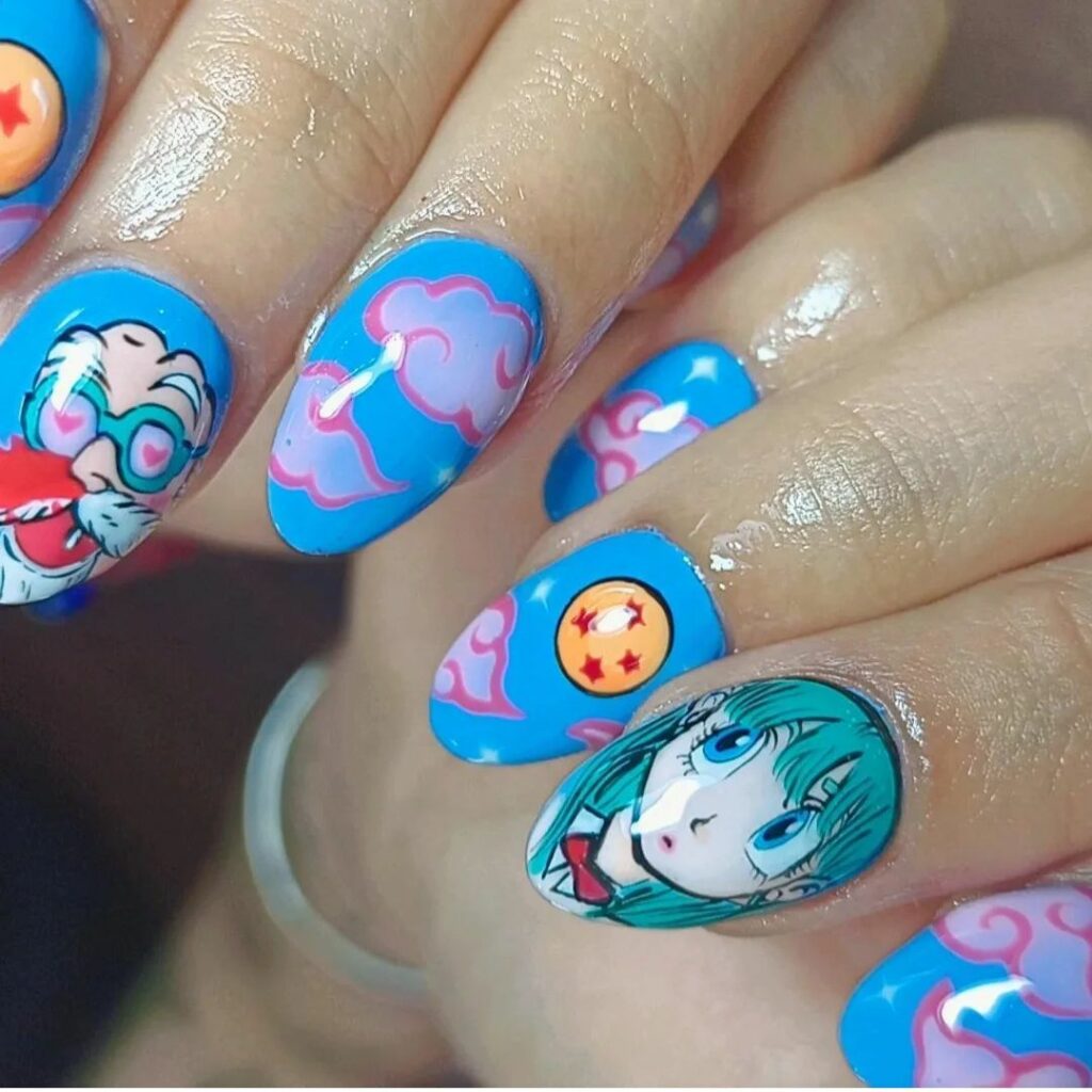 Embrace 40 Anime Nail Designs in 2024 33 Bulma Blues
