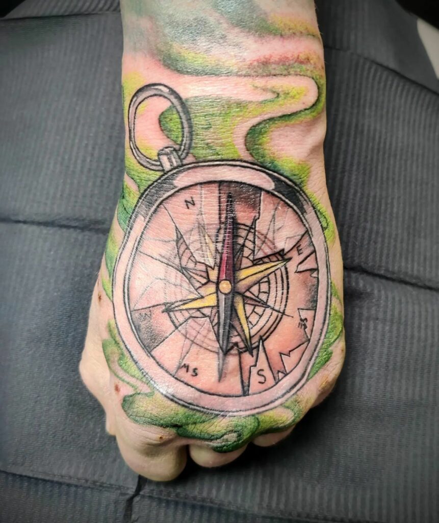 AMAZING COMPASS TATTOOS + THEIR MEANINGS - UPDATED FOR 2024 11 Broken Compass Tattoos